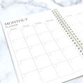 A5 size planner notebook clear PVC plastic cover with strap (daily/weekly/monthly). 