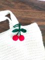 Crochet Cherry bag charm. 