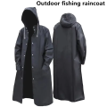 Black Fashion  Waterproof Long Raincoat Women Men Rain Coat Hooded For Outdoor Hiking Travel Fishing Climbing Thickened. 