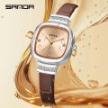 SANDA Fashion Square Women Watch Classic Leather Quartz Watch Top Brand Luxury Waterproof Ladies Wristwatch Girlfriend Gift. 
