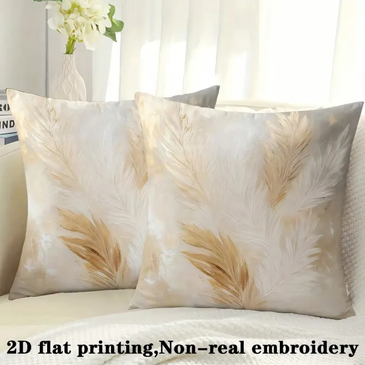 1pc%20Feather%20Print%20Throw%20Pillow%20Cover,%20Gold%20Gray%20White%20Polyester%20Square%20Cushion%20Case%20for%20Sofa%20Living%20Room%20Car%20Home%20Decor%20-%20Image%203