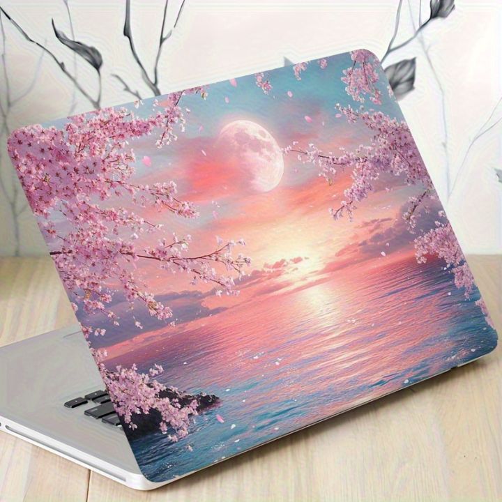 cherry%20blossoms%20and%20moonlight%20-%20scratch-resistant%20PVC%20material,%20sticky%20decorations%20suitable%20for%20various%20laptop%20models,%20laptop%20-%20Image%202