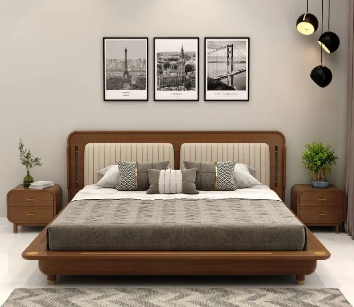 Lotus%20Premium%20Ash%20Wood%20Bed%20with%20Brass%20Inlay%0A(King%20Size,%20Teak%20Finish)%20-%20Image%202