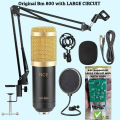 Bm 800 Condensor Microphone Kit - with Pop Filter & Arm Scissor Stand. 