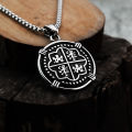 Spanish Treasure Map Personalized Shield Men's Pendant Stainless Steel Men's Jewelry. 