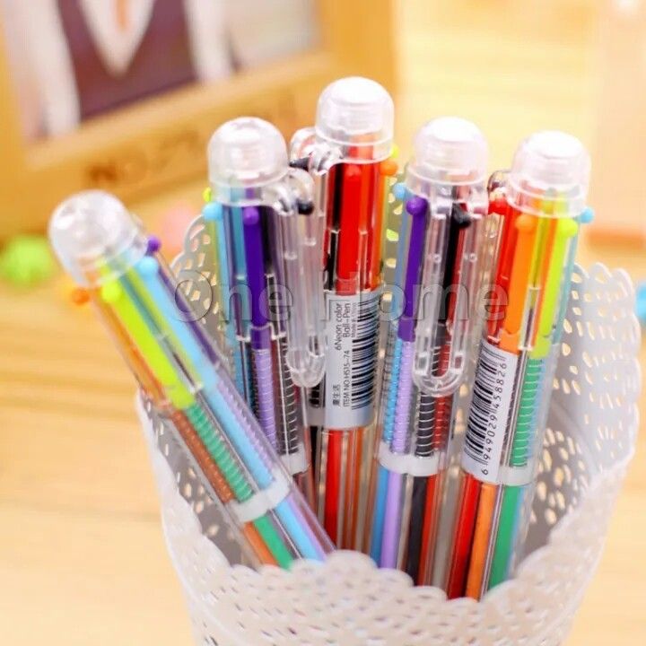 6 colors ballpoint pen color ballpoint pen 6 baht✔️ Many colors, very clear sticks