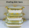 Durable And Efficient Ceramic Food Warmer Buffet Decorative Fancy Chafing Dish Buffet Set With Candle Stand. 