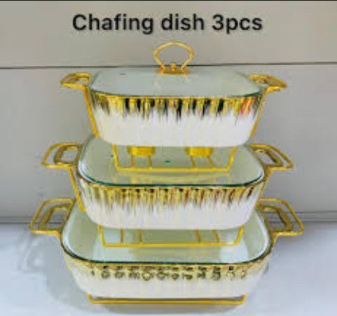 Durable And Efficient Ceramic Food Warmer Buffet Decorative Fancy Chafing Dish Buffet Set With Candle Stand