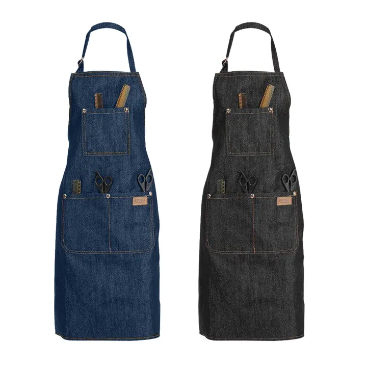 Denim%20Apron%20Salon%20Working%20Clothes%20Barber%20Cloth%20Kitchen%20Cooking%20Grill%20Restaurant%20Bar%20Shop%20Cafes%20Baking%20Beauty%20Nails%20Uniform%20-%20Image%202