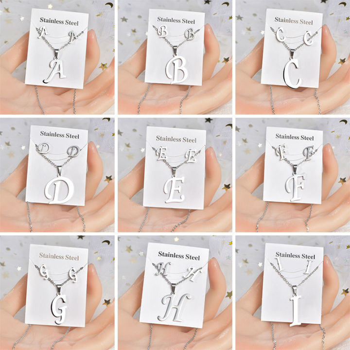 Fashion%20Stainless%20Steel%20Alphabet%20Initial%20Necklace%2026%20English%20Letter%20Earrings%20Necklace%20For%20Women%20Set%20Personalize%20Jewelry%20%20-%20Image%202