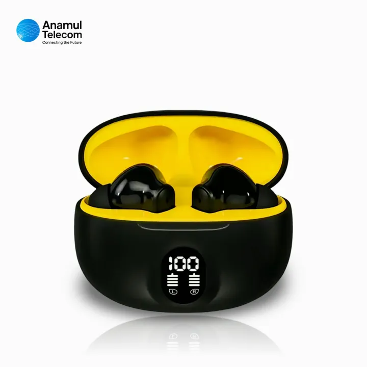 Anamul Telecom S510 Wireless Bluetooth Earbuds 5.3 with LED Display, Touch Control, Long Battery, Comfortable Ear Caps, and Immersive Sound for Android & iPhone