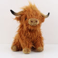 25cm Simulation Highland Cow Plush Animal Doll Soft Stuffed Highland Cow Plush Toy Kawaii Kids Baby Toy Home Room Decor.