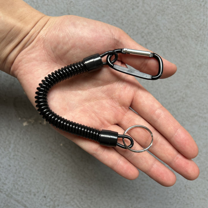 1PC Retractable Spring Elastic Rope Security Gear Tool Hiking Camping Anti-lost Phone Keychain Fishing Lanyards Outdoor