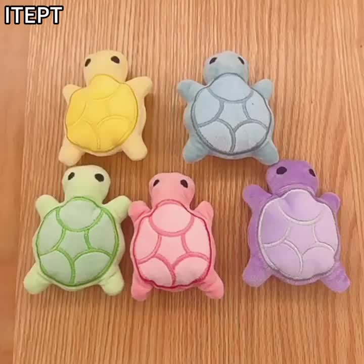 Mini cute turtle dog plush toy, squeaking dog teething sound toy, soft and safe, good for dental health, suitable for puppies