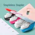 Book Paper Stapling Mini Portable Stapleless Stapler School Office Supplies.