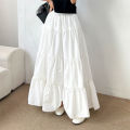 ZANZEA Women Korean Fashion Tiered Maxi Skirt Elastic Waist Casual Solid Color A-line Faldas Mujer Holiday Streetwear Long Jupes. 