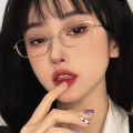 Gentle Literary And Ascetic Gold-Rimmed Glasses Rectangular Narrow Frame Japanese Style Light Glasses For Men And Women. 