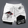 Naruto Anime Sasuke USA 2026 Double Peripheral Printed Shorts Men's Summer New Style Daily Loose Breathable Sports Pants. 