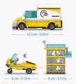 255PCS Express Processing System Container Truck Model Building Blocks - Educational Delivery Vehicle Car Toy for Children.