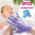 Exfoliating Gloves | 2 Pcs Shower Mitt Scrub Gloves for Smooth Bath.