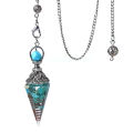 Natural Crystal Agates Pendulum Ornament Three Phases Hexagonal Cone Charms Pendule Quartz Amulet Pendulum Divination Healings home decoration item. 