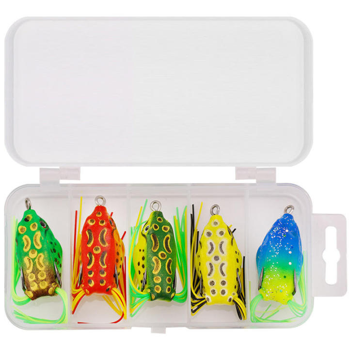 WEIHE%205pcs/15pcs%20Frog%20Fishing%20Bait%20Combo%20Soft%20Fishing%20Lure%20Kit%20Tackle%20Box%20Kits%20Pesca%20PVC%20Frogs%20Unit%20-%20Image%204
