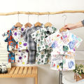 2PS Children's Clothing Set Men/Girls T-shirt + Shorts Summer Cotton Cartoon Casual Boys Sports Suit Children's Children's Cloth. 