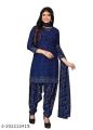 Elegant Navy Blue Patiala Salwar Suit with Matching Dupatta – Polyester Fabric. 