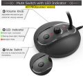 USB Microphone, 360 Degree Adjustable Gooseneck Design, Mute Button & LED Indicator, Noise-Canceling Technology, Plug & Play.