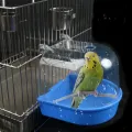 New Pet Bird Bath Box Parrot Bathing Tub Cage Accessories for Parakeet Canary Conure Birds Accessories  Parrot Bath  Pigeonc. 