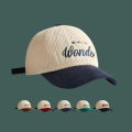Corduroy Hat WONDER Embroidery Patchwork Colours Baseball Cap Korean for Women Fashion Visor Cap for Men. 