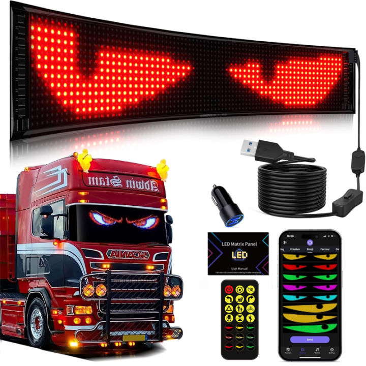 Programmable Windscreen Light Dynamic Devil Eyes Light for Car Truck Windshield Programmable LED ...