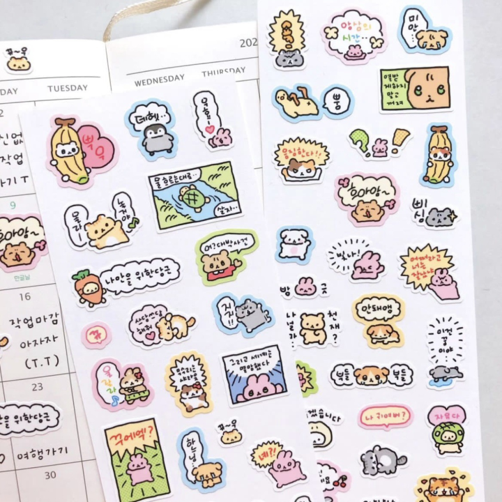 Korean%20Cartoon%20Cute%20Kawaii%20Graffiti%20Hand%20Drawn%20Rabbit%20Sticker%20Hand%20Account%20Photo%20Planner%20Diary%20Scrapbook%20DIY%20Decorative%20Stickers%20-%20Image%206