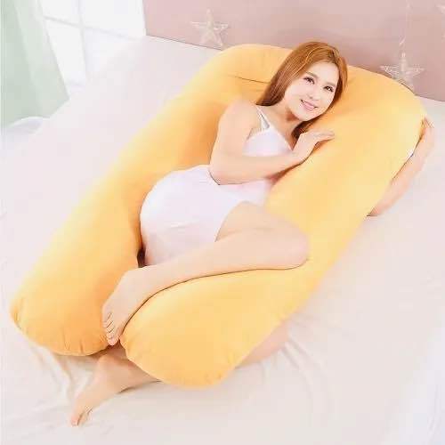 Yellow/Red Solid Pregnancy Pillow