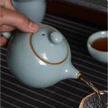 Ge Kiln Ceramic Tea Pot and Tea Cup Handmade Chinese Style Ice Crack Teapot Teacup Household Kung Fu Tea Set Chinese Tea Set. 