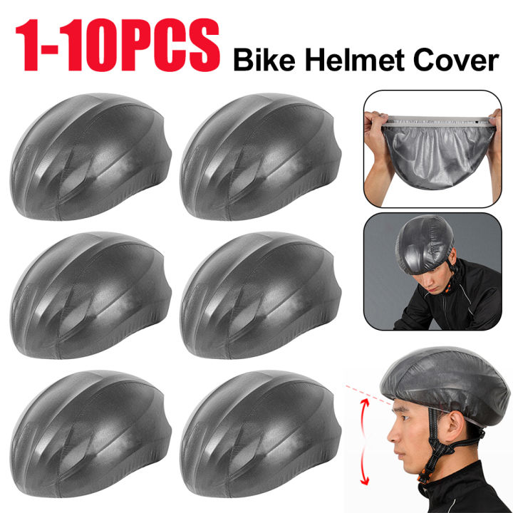 1-10pcs Windproof Bicycle Helmet Cover Waterproof MTB Mountain Road Bike Helmet Dust Proof Cover Portable Cycling Accessories