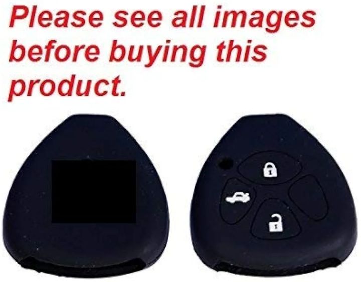 Silicone Remote Key Cover for Toyota Fortuner, Innova, Camry (Black) 3 Buttons
