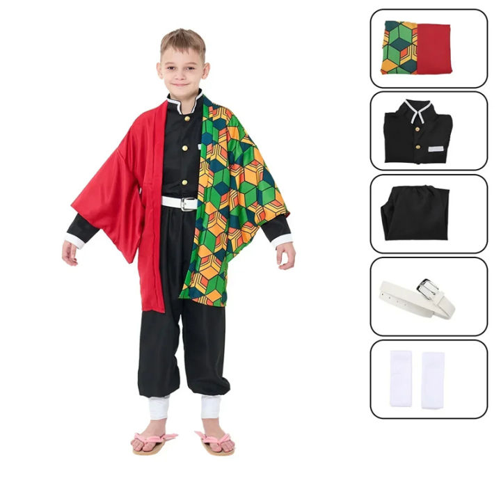 Kids%20Demon%20Slayer%20Corps%20Kimetsu%20No%20Yaiba%20Cosplay%20Costume%20-%20Kamado%20Tanjirou%20Uniform%20with%20Anime%20Cloak%20Agatsuma%20Zenitsu%20Dress-Up%20Ou%20-%20Image%203