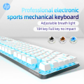 【Original HP Blue/Red Switch Mechanical Gaming Keyboard GK100F & GK400F】 Wired USB Keyboard with RGB & Blue LED Backlight ~ 104-Key Anti-Ghosting, 20 Lighting Modes for PC Gaming, Typing, PUBG, Laptop ~ By FunBug. 