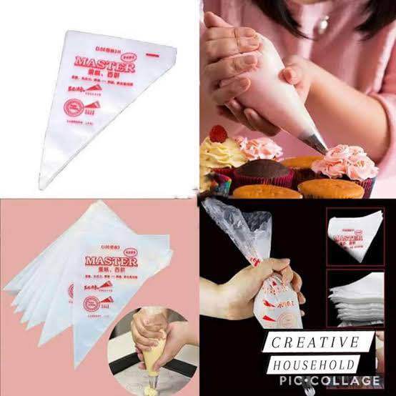 Disposable Plastic Piping Bags - Convenient For Cake Cream Decorating - 50 PCS