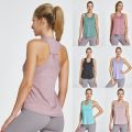 Women's Quick Dry Athletic Tank Top Summer Cold Shoulder U Neck Cross Front Yoga Cover Up Gym Wear Training Fitness Sleeveless. 