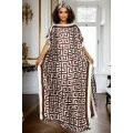 Elegant Oversized Geometric Pattern Cover Shirt with Matching Scarf for All Seasons.
