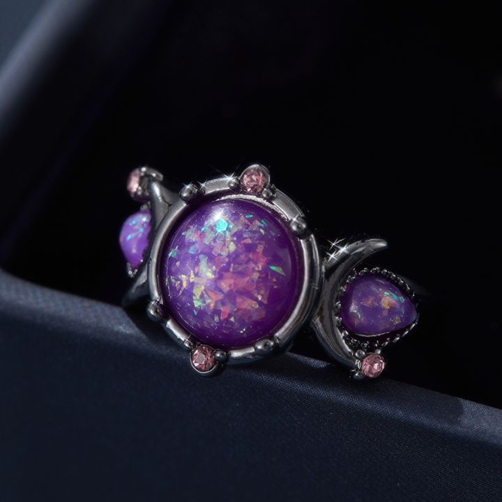 Fashion%20Female%20Round%20Purple%20Imitation%20Fire%20Opal%20Black%20Rings%20for%20Women%20Bridal%20Accessories%20High%20Quality%20Vintage%20Jewelry%20%20-%20Image%202