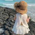 Girls 2024 Summer Clothing Sets Hollow Lace Suit Baby Casual Sleeveless T-shirt+Shorts Kids Clothing Sets Baby Clothes Outfits. 