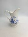 (H). VTG ROYAL WINTON FINE CERAMIC GIFTWARE JUG BLUE & WHITE WILLOW ORIENT PATTERN WITH GOLD ADGE TRIM. 