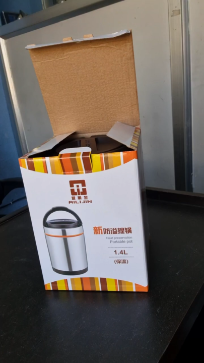 Ailijin Stainless Steel Heat Preservation Portable Insulation Hot Pot Lunch Box 1.4 Litre