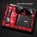 Fashion Mens Watches Wallet Glasses For Men Retro Black Bussiness Quartz Watch Male Casual Watch Relogio Masculino. 