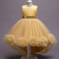 customize ruffles flower frock for girls. 