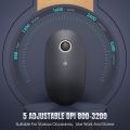 NEZA Wireless Mouse, 2.4G Laptop Mouse, Silent Slim Mouse, Computer Mouse, Black & Grey. 