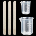 5/20 pcs Epoxy Resin Casting Tools Kit Including 5pcs 50ml Measuring Cups, 10pcs Wooden Sticks, 5pcs 100ml Measuring Cups. 